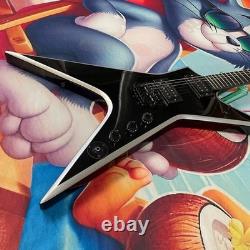 Wash Dime Stealth Silver Electric Guitar & Black Hardware Tuners 6 strings Top