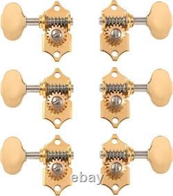 Waverly Guitar Tuners with Butterbean Knobs, for Solid Pegheads, Gold, 3L/3R