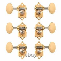 Waverly Guitar Tuners with Butterbean Knobs, for Solid Pegheads, Gold, 3L/3R