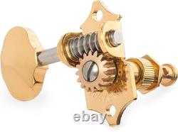 Waverly Guitar Tuners with Butterbean Knobs, for Solid Pegheads, Gold, 3L/3R
