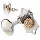Waverly Guitar Tuners with Butterbean Knobs, for Solid Pegheads, Nickel, 3L/3R