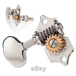 Waverly Guitar Tuners with Butterbean Knobs, for Solid Pegheads, Nickel, 3L/3R
