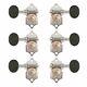 Waverly Guitar Tuners with Ebony Knobs, for Solid Pegheads, Nickel, 3L/3R