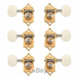 Waverly Guitar Tuners with Ivoroid Knobs, for Solid Pegheads, Gold, 3L/3R