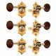 Waverly Guitar Tuners with Snakewood Knobs for Slotted Pegheads, Gold, 3L/3R