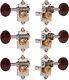 Waverly Guitar Tuners with Snakewood Knobs for Slotted Pegheads, Nickel, 3L/3R