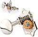 Waverly Guitar Tuners with Vintage Oval Knobs, for Solid Pegheads, Nickel, 3L/3R