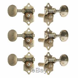 Waverly Slotted Peghead Guitar Tuners withVintage Oval Knobs, Relic Nickel, 3L/3R