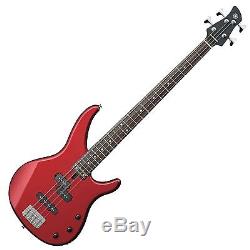 Yamaha TRBX174 Bass Guitar Bundle, Deluxe Bag, Tuner, Cable, Stand, Red Metallic