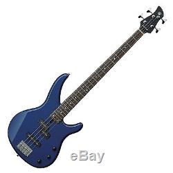 Yamaha TRBX174 Bass Guitar, Deluxe Padded Bag, Tuner, Stand, Cable-Metallic Blue