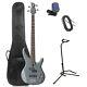 Yamaha TRBX204 4-String Bass Guitar Bundle Deluxe Bag, Tuner, Stand & Cable