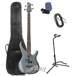 Yamaha TRBX204 4-String Bass Guitar Bundle Deluxe Bag, Tuner, Stand & Cable