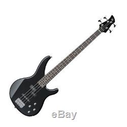 Yamaha TRBX204 Galaxy Black Bass Guitar Gold Pack with Case, Stand, Tuner, Cable