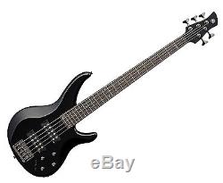 Yamaha TRBX305 Black 5-String Bass Guitar Gold Pack with Case, Stand, Tuner, Cable