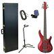 Yamaha TRBX305CAR 5-String Bass- Hard Case, Stand, Tuner, Cable, Candy Apple Red