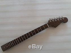 Zebra wood Electric Guitar Neck Replacement 22 Fret for ST style with tuners